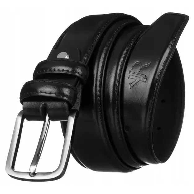 Vyriškas juodas odinis diržas Rovicky