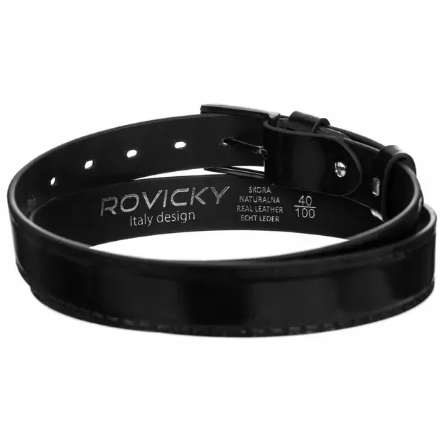 Vyriškas juodas odinis diržas Rovicky 3