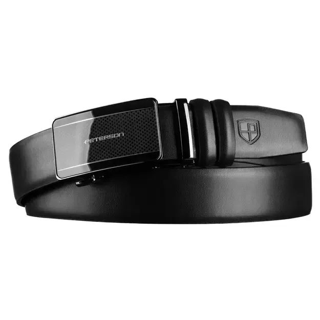 Vyriškas juodas odinis diržas su automatine sagtimi Peterson 1