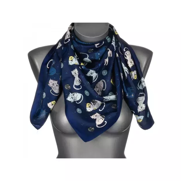 Mėlyna skarelė su kačiukais