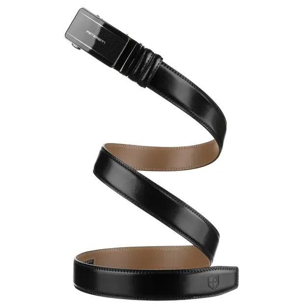 Vyriškas juodas odinis diržas su automatine sagtimi Peterson 3