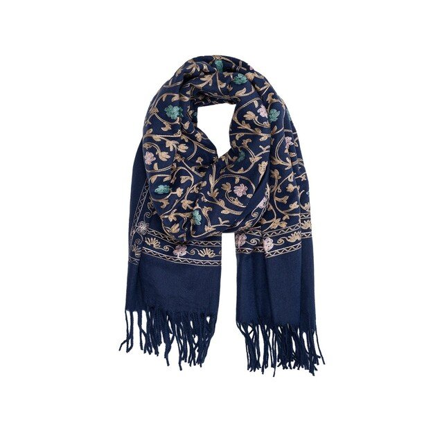 Mėlynas siuvinėtas šalikas  1