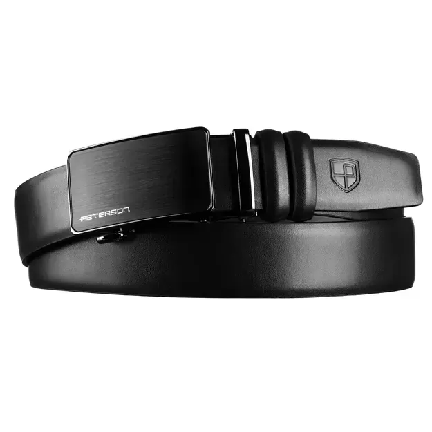 Vyriškas juodas odinis diržas su automatine sagtimi Peterson 1