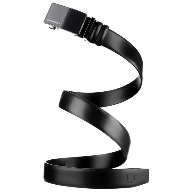 Vyriškas juodas odinis diržas su automatine sagtimi Peterson 2