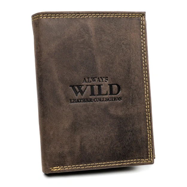 Vyriška odinė Always Wild rudos spalvos piniginė 