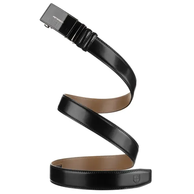 Vyriškas juodas odinis diržas su automatine sagtimi Peterson 2