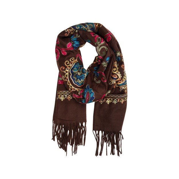  Rudas siuvinėtas šalikas 1