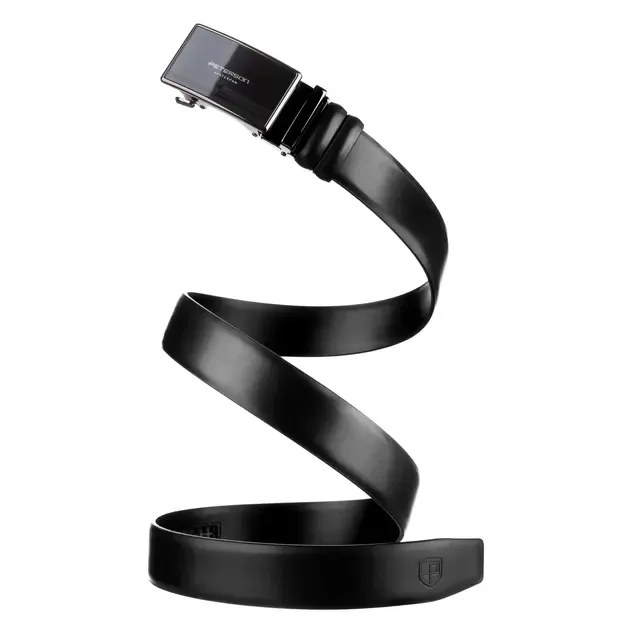 Vyriškas juodas odinis diržas su automatine sagtimi Peterson 2