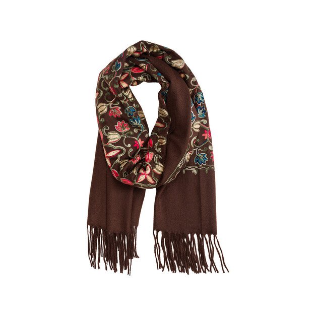  Rudas siuvinėtas šalikas 1