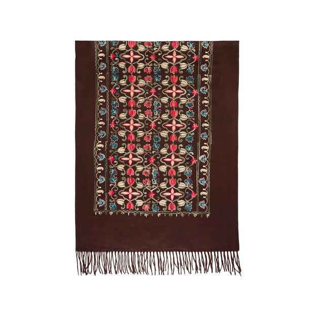  Rudas siuvinėtas šalikas 2