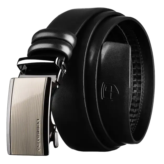 Vyriškas juodas odinis diržas su automatine sagtimi Peterson