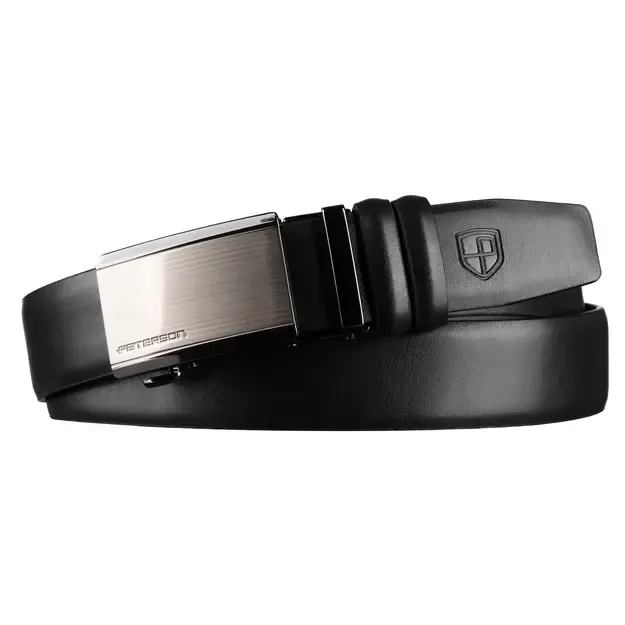 Vyriškas juodas odinis diržas su automatine sagtimi Peterson 1