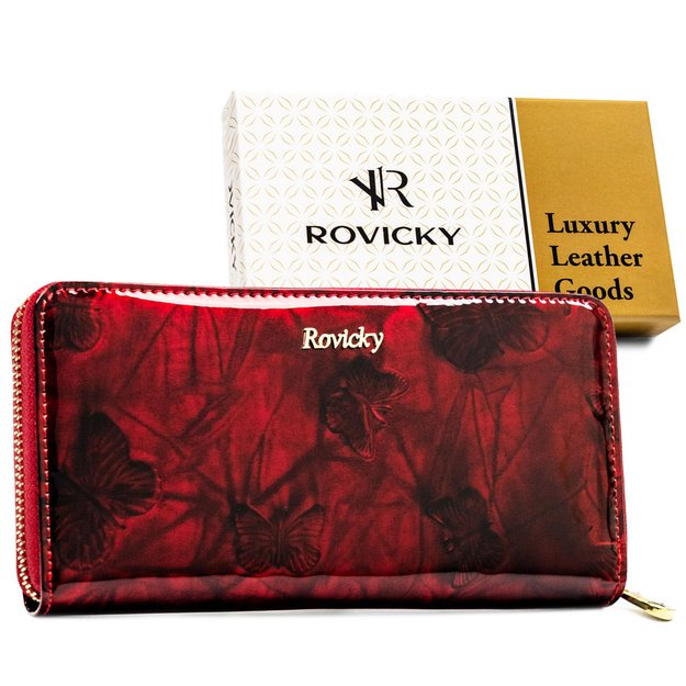 Odinė piniginė Rovicky raudonos spalvos