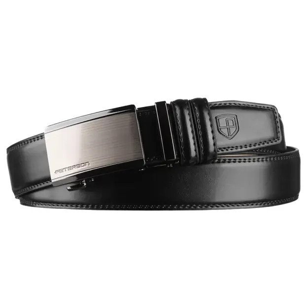 Vyriškas juodas odinis diržas su automatine sagtimi Peterson 1